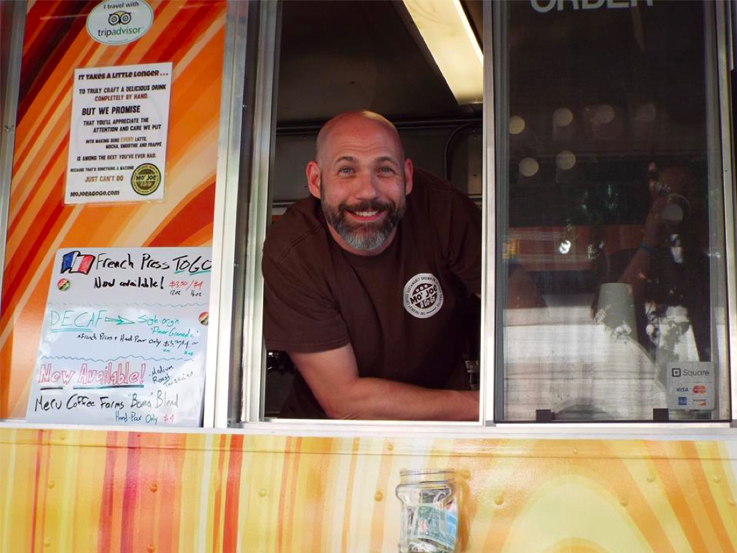 The Mo' Joe A Go Go truck at Texas Food Truckin' Fest in Arlington, TX.